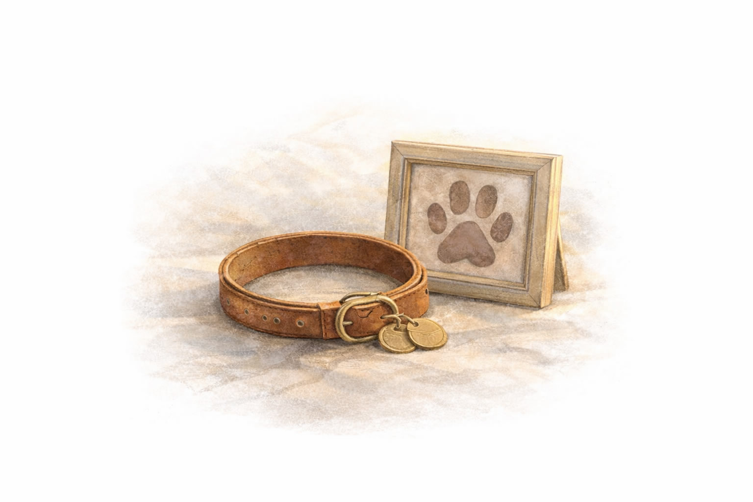 Pet Memorial - Collar and pawprint